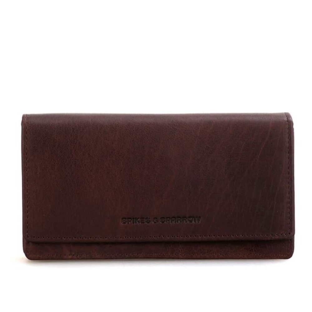 Spikes & Sparrow Kentucky Dark Brown Bronco Leather RFID Wallet